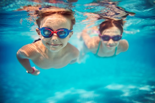 Kids in a pool